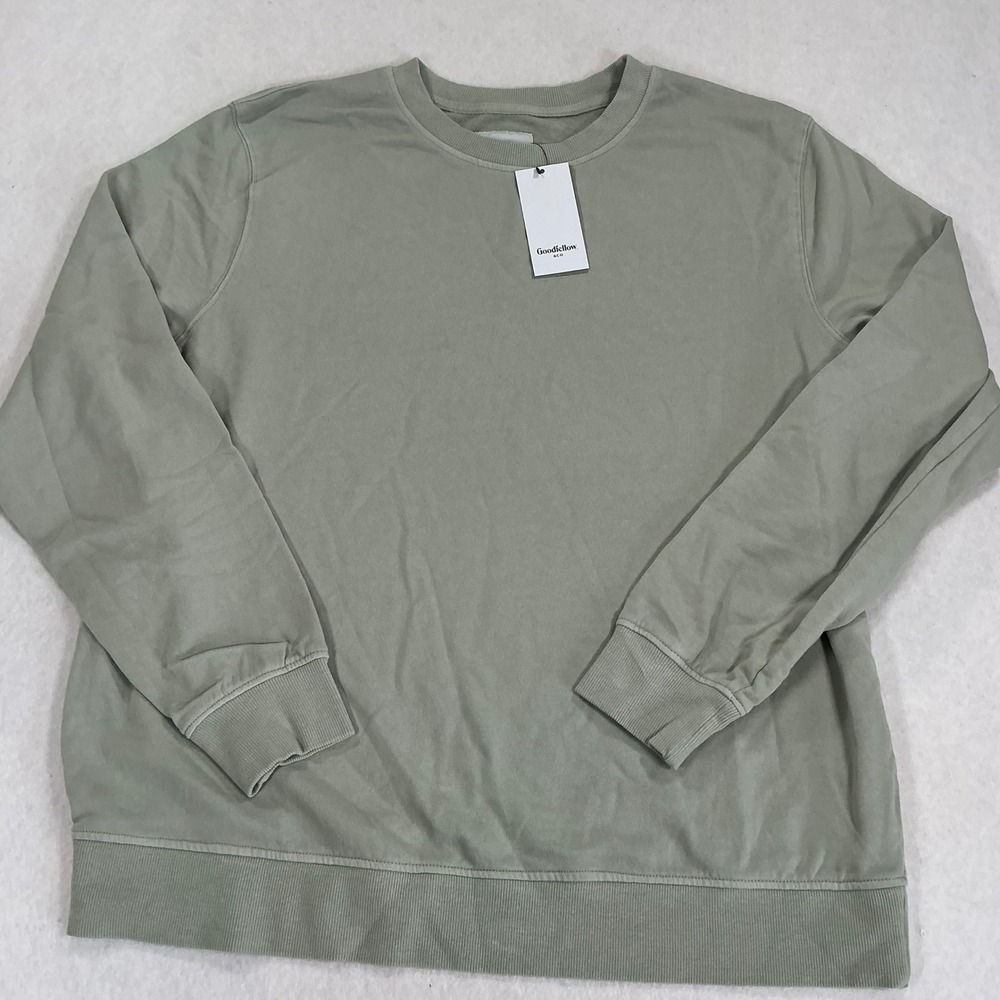 Goodfellow & Co Mens Sage Green Cotton Crewneck Sweatshirt XL NWT